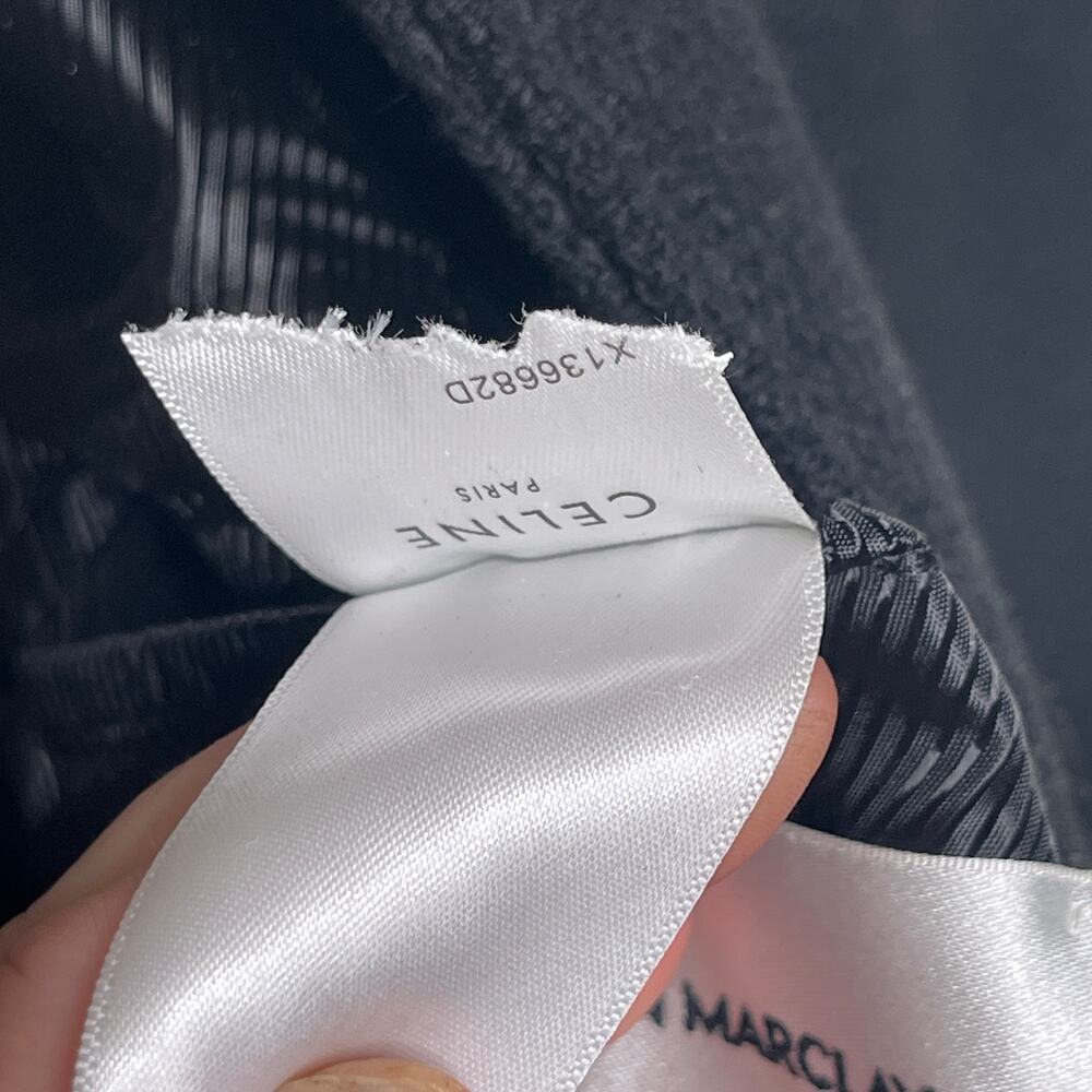 CELINE Black Jack Teddy Cream Leather-Trimmed Wool-Blend Varsity Jacket 46 US S - Picture 13 of 16